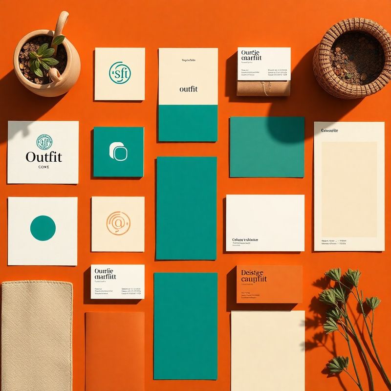 Flat lay di un sistema di identità di marca su fondo neutro